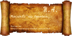 Macskásy Amadea névjegykártya